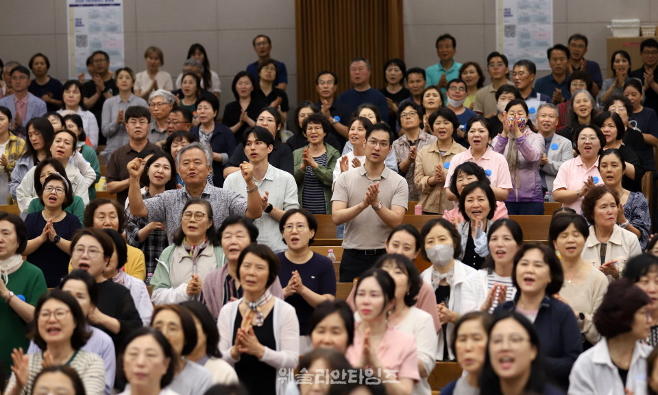 ▲2025 기도컨퍼런스가 열린 대전 한빛교회  둘째날 8월 5일(화) 모습