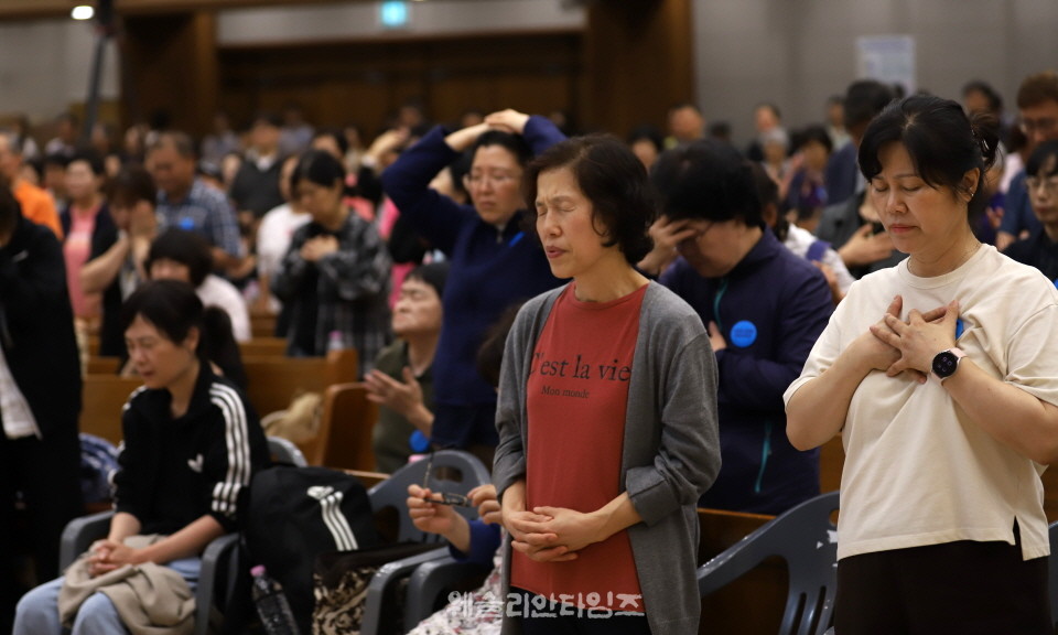 ▲2025 기도컨퍼런스가 열린 대전 한빛교회  세째날 8월 6일(수) 모습