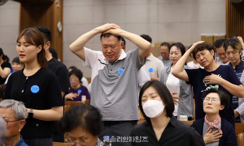 ▲2025 기도컨퍼런스가 열린 대전 한빛교회  세째날 8월 6일(수) 모습